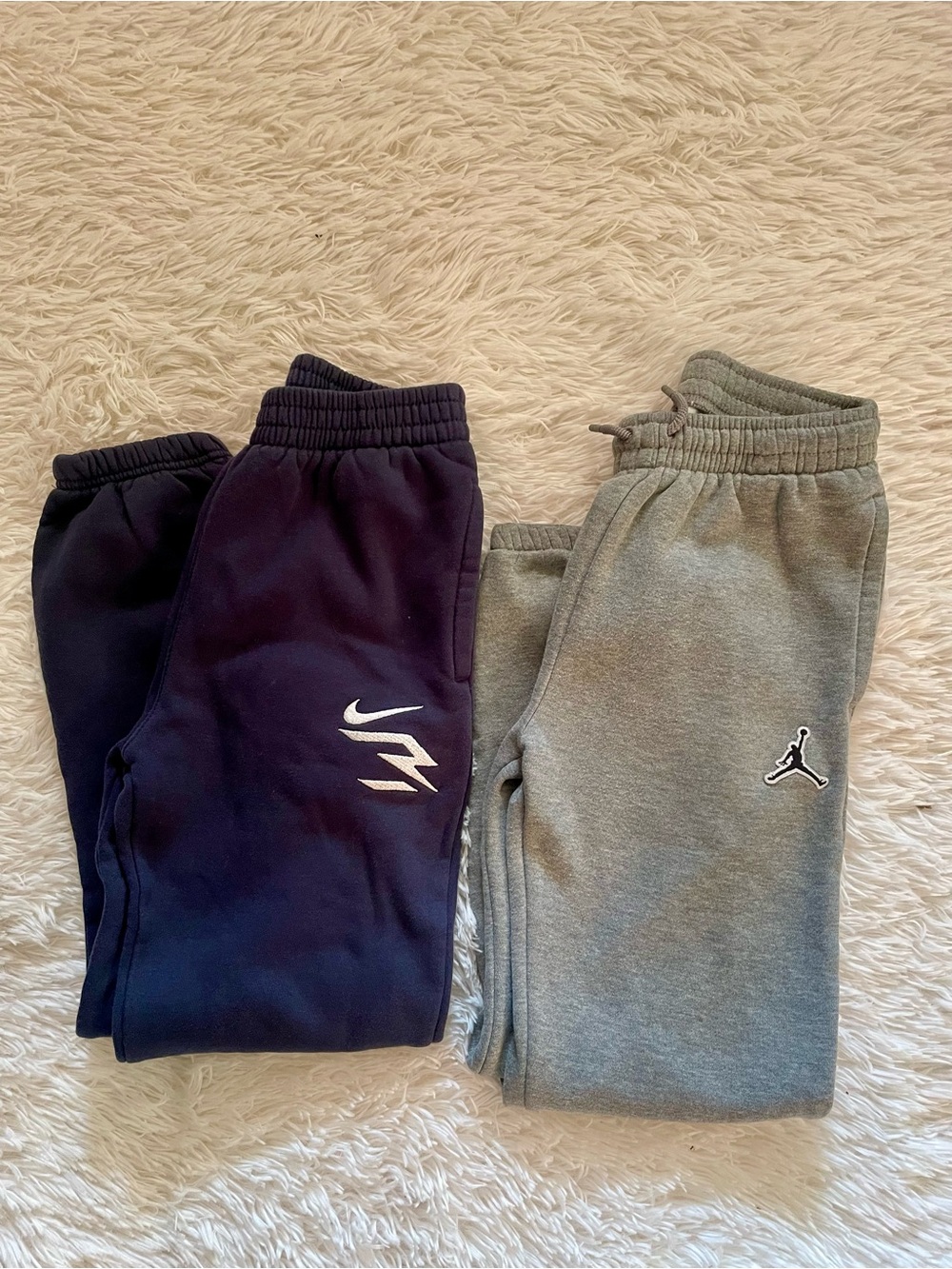 Jordan Kids' Jogger Pants in Gray and Navy Nike Jogger Pants